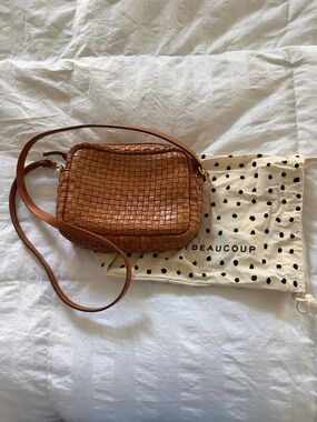 Clare V. Midi Sac Natural Woven Checker